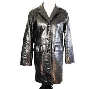 COLLECTION CA Italian Black Midi Black Coat Size medium